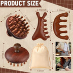 ProSuites 3 Pcs Wooden Head Scalp Massager Comb, Head Massage Tool - Image 2