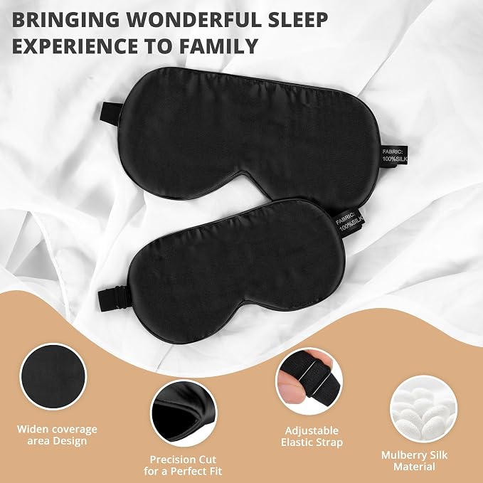 Silk Sleep Mask Eye Cover, 100% Real Natural Eye Mask - Image 3