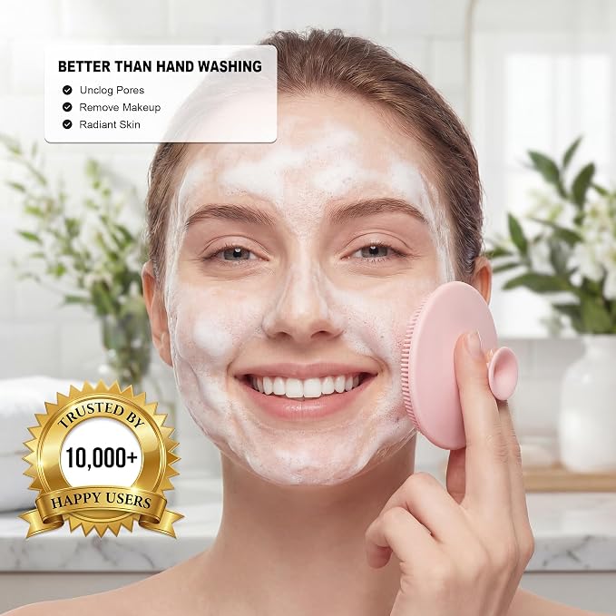 4 Pack Face Scrubber, JEXCULL Soft Silicone Facial Cleansing Brush Face - Image 6