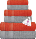 CASA COPENHAGEN Elegance 6Pcs 100% Egyptian Cotton Large Designer Towels Gift by CASACOPENHAGEN