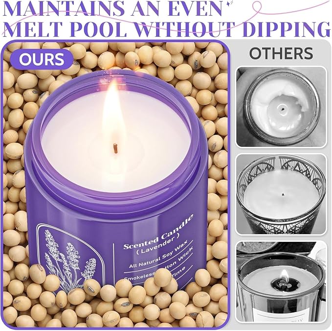 WarmEmbrace Lavender Candles for Home Scented, 30.4 oz Aromatherapy Purple Jar - Image 5