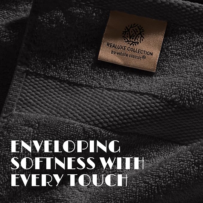 White Classic Black Hand Towels - Image 3