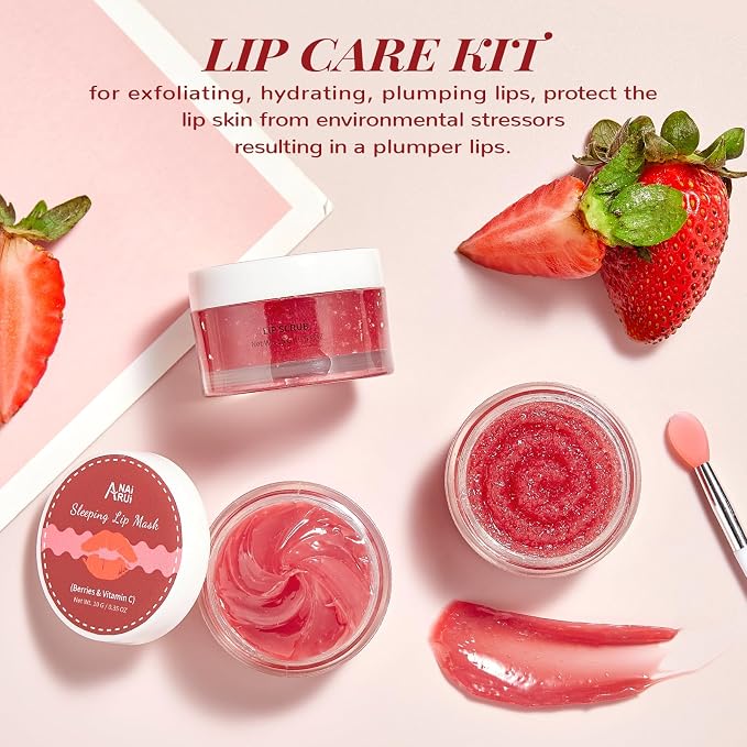Lip Scrub & Lip Mask Set, Overnight Treatment Lip Care Products, Mothers Day - Image 7