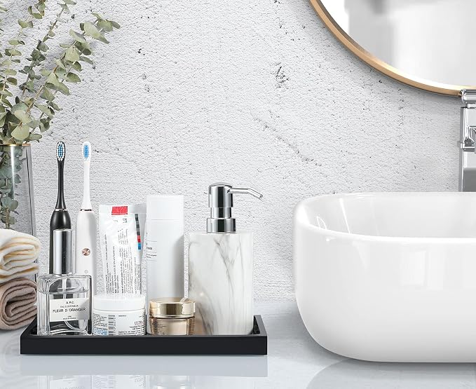 Luxspire Bathroom Vanity Tray, Resin Dresser Jewelry Ring Dish Tank Storage - Image 4
