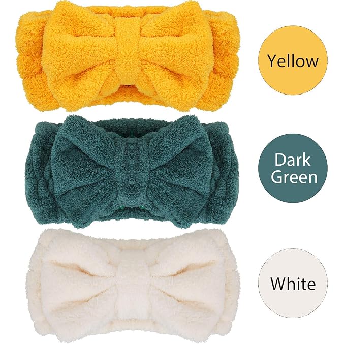3 Pieces Wash Face Headband Makeup Spa Headband Towel Terry Hair Bands - Image 2
