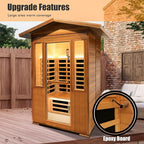 2 Person Outdoor Sauna Infrared Saunas Dry Sauna Room 120V Red Cedar and - Image 4