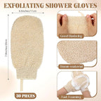 30 Pcs Exfoliating Shower Gloves Stretchable Ramie Bath Mitts - Image 2