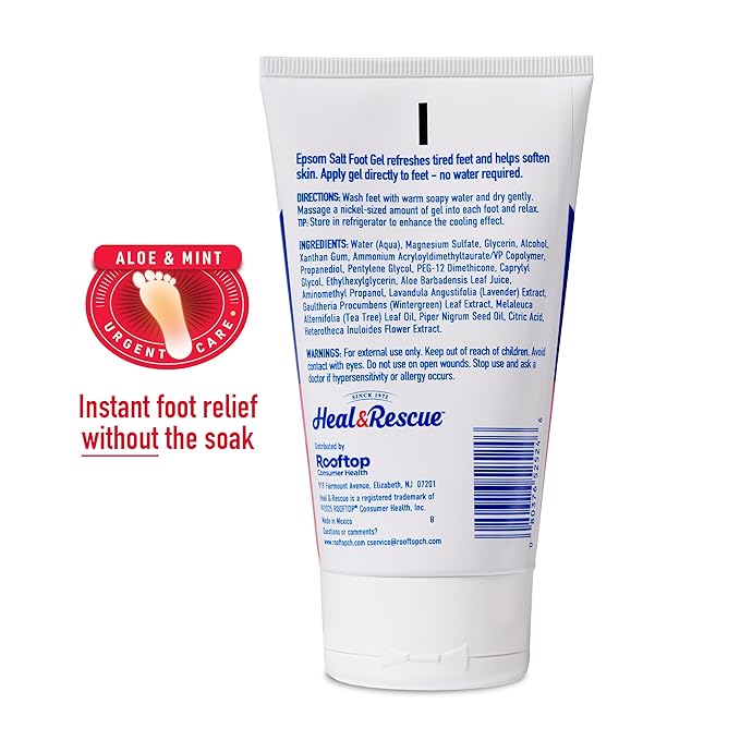 Heal&Rescue Epsom Salt Foot Gel, 4 Ounce, Soothing Relief - Image 7