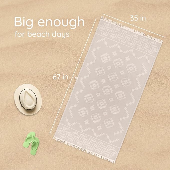Premium 100% Cotton Turkish Towel – Vintage Light Grey, 35”x 67” – Quick Dry - Image 4