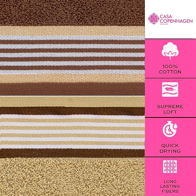CASA COPENHAGEN He & She 4Pcs 100% Egyptian Cotton Large Designer Towels Gift - Image 4