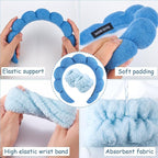Zkptops Spa Headband for Washing Face Wristband Set Sponge Makeup Skincare - Image 5