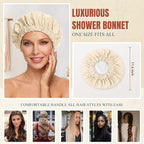 Reusable Shower Cap for Women, Large Waterproof Shower Bonnet - Image 4