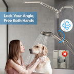 Dual Handheld Shower Head Combo, 2-in-1 Rain Shower Heads System Wide Rainfall - Image 4