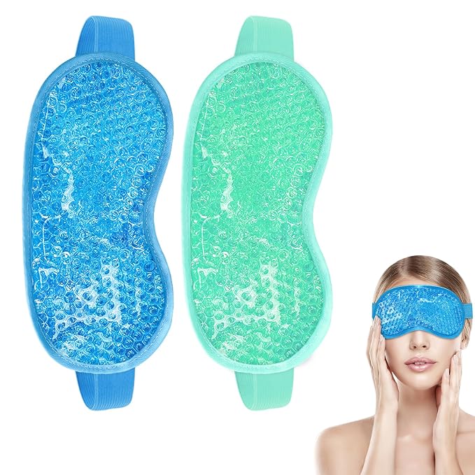 candyfouse 2Pack Cold Cooling Eye Mask, Reusable Hot Colder Therapy Gel Bead by candyfouse