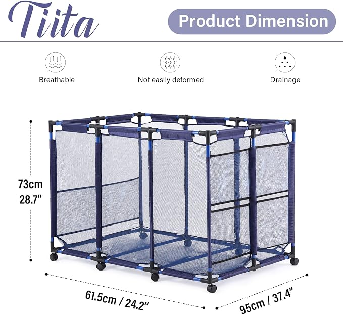Tiita Pool Storage Bin, Rolling Pool Toy Storage Organizer, Parts & - Image 7