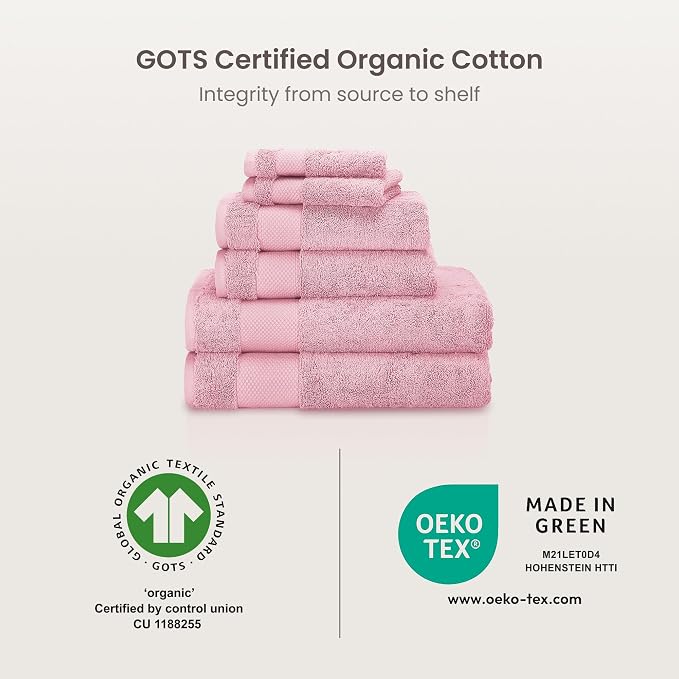 BIOWEAVES 100% Organic Cotton 700 GSM Plush Luxury Bath Towels - Image 8