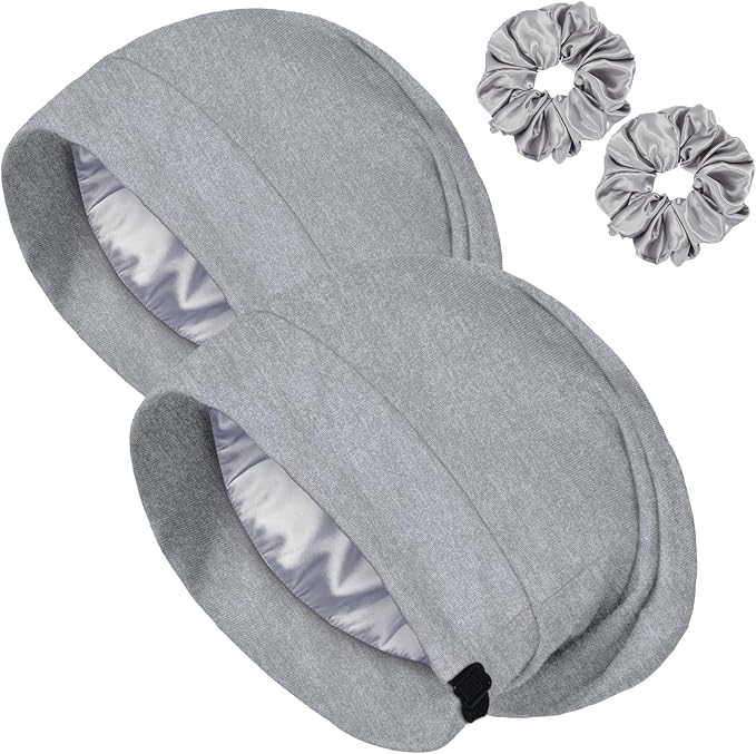 Satin Bonnet for Sleeping Night Cap, Adjustable Satin Lined Silk Bonnets Sleep by ROYBENS