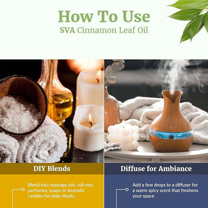 SVA Cinnamon Leaf Essential Oil – 4 Fl Oz – 100% Natural Cinnamon Oil - Image 6