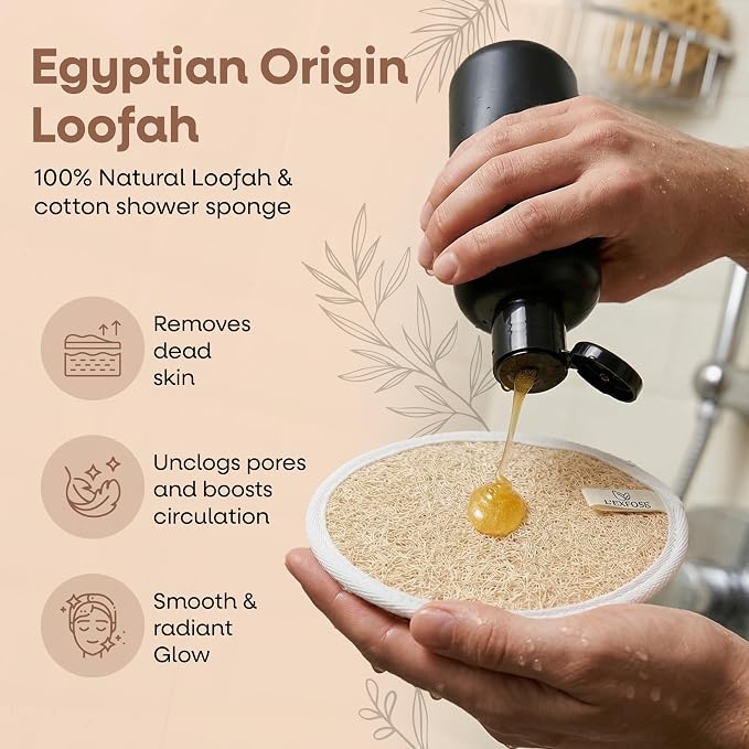 L'Exfose Organic Natural Loofah Body Scrubber - Image 2