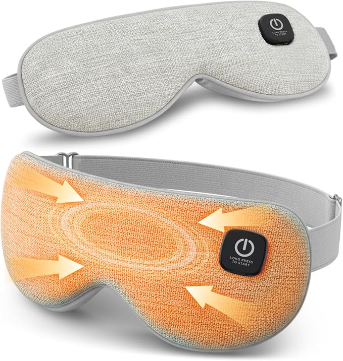 Cordless Heated Eye Mask with 1500mAh Large Battery, 4 Heat Levels & 100% by REFDAQ