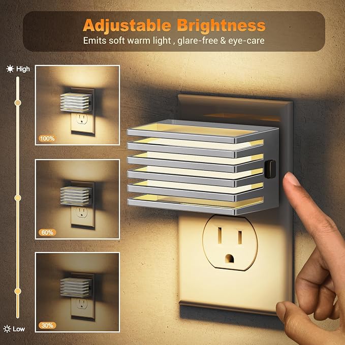 JandCase LED Night Light, Dimmable Plug in Night Light, Adjustable Brightness - Image 2