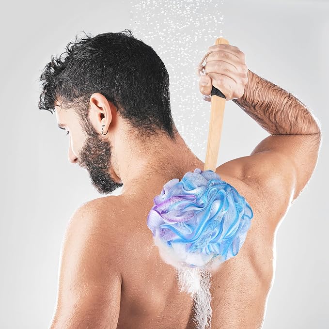 Loofah on a Stick PE Soft Mesh Luffa - Image 7