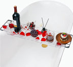 IEEK Expandable Bath Tray with Wine and Book Holder - Image 2