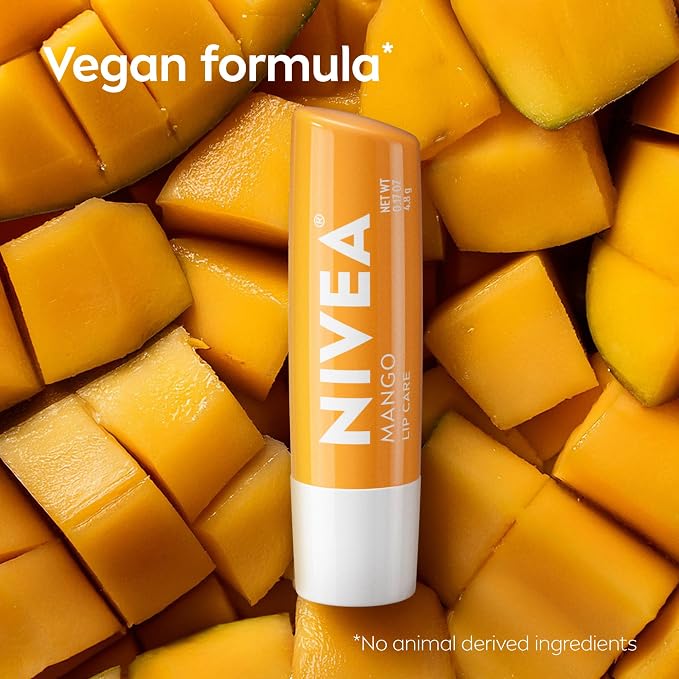 NIVEA Mango Lip Care, Vegan Lip Balm Pack - Image 9