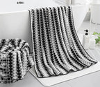2 Hand Towel Set 16"x31" Black White Towel Set - Image 5