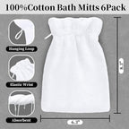 VOOVA & MOVAS White Exfoliating Washcloth 6PC, 8.3"x6.3" - Image 2
