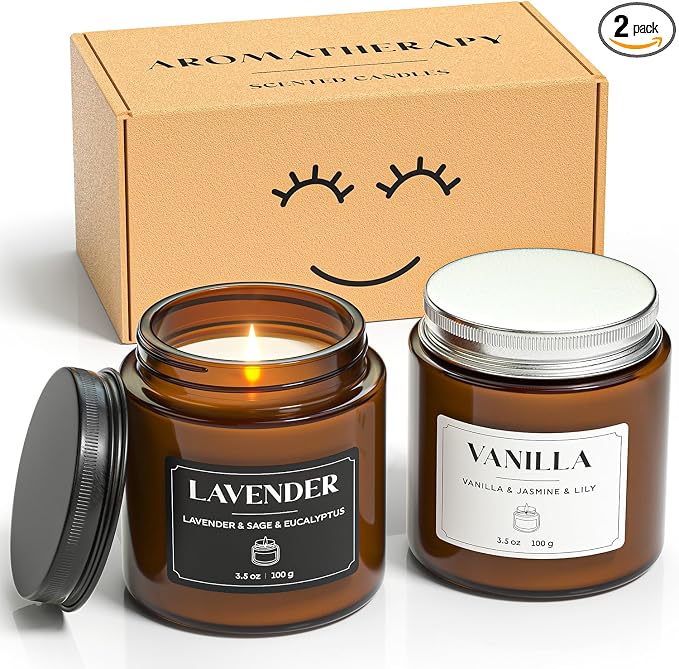 NORVENCE Scented Candles Gift Set, Stress Relief Candles by NORVENCE