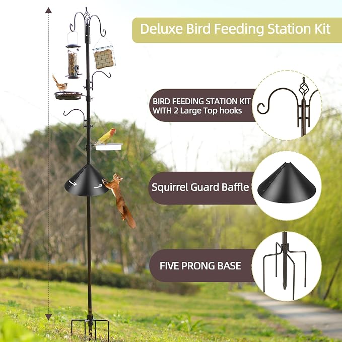 Bird Feeder Pole with Squirrel Baffle - Image 5