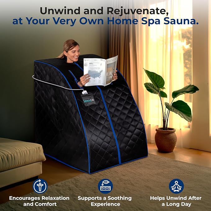 SereneLife Portable Sauna Box for Home, Infrared Sauna Tent - Image 9