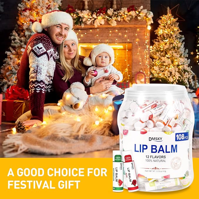 DMSKY Lip Balm Bulk 108 Pack, Lip Balm Hydrating - Image 8