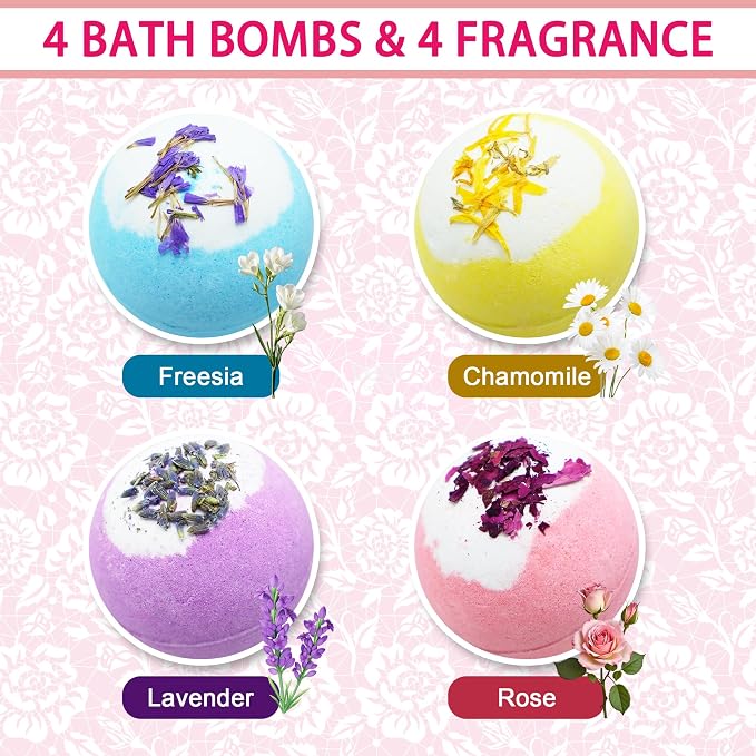 Bath Bombs for Women Relaxing-4 Natural and Organic Bath Bombs - Image 3