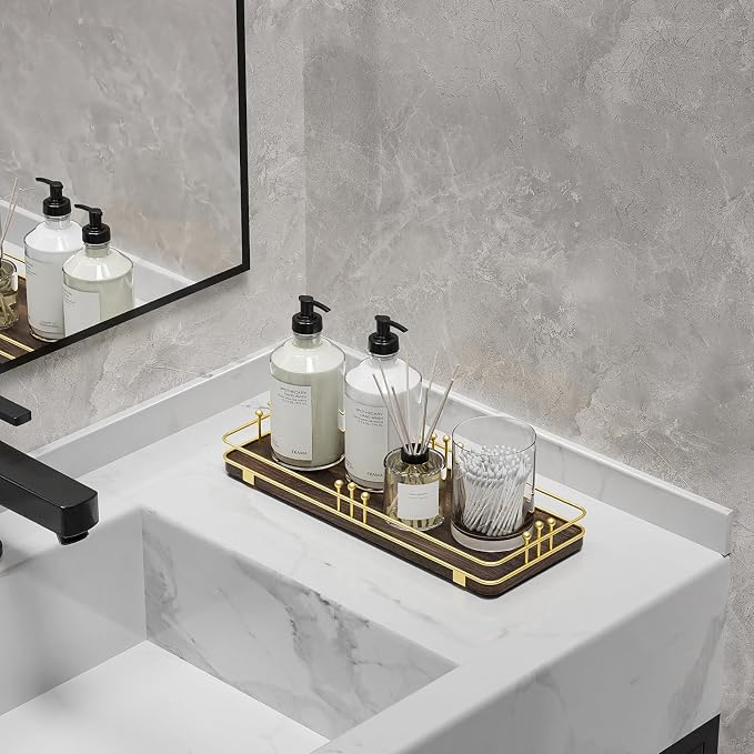 Bathroom Vanity Tray for Countertop Toiletries Perfume Makeup Soap Dispenser - Image 5
