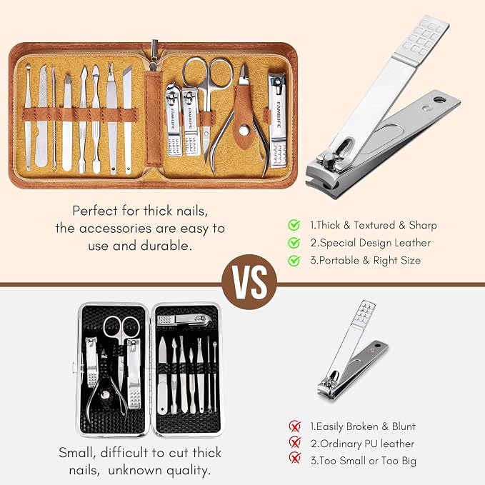 FAMILIFE Manicure Set, Nail Professional Kit Manicure Kits Nail Clipper Sets - Image 5