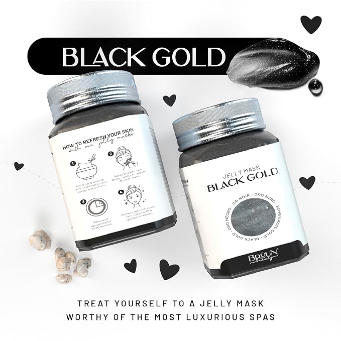 BRÜUN Jelly Mask Jar Black Gold Salicylic AC BHA Peel-Off Face Care Rubber Mask - Image 5