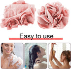 3 Pcs Washcloth Loofah Combo, 2 in 1 Bath Loofah Sponge - Image 5