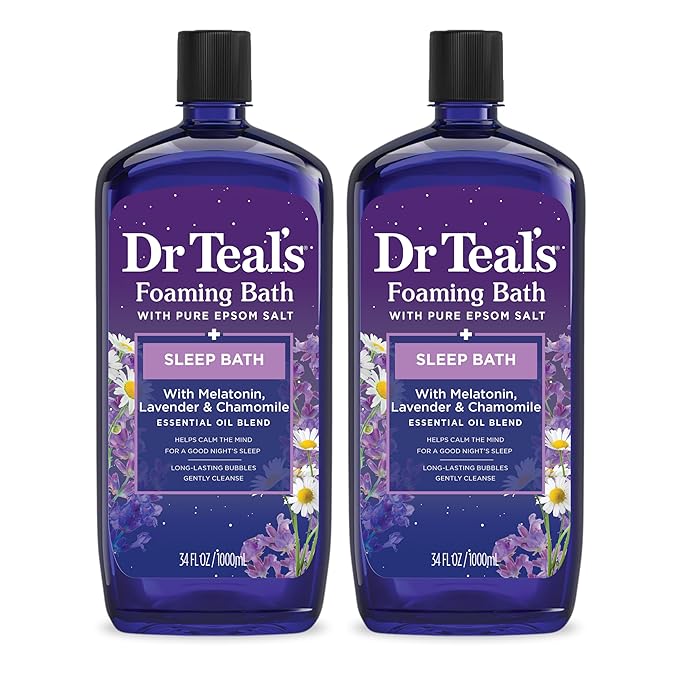 Dr Teal's Foaming Bath with Pure Epsom Salt, Sleep Blend with Melatonin by DrTeals