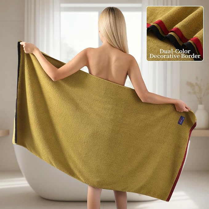REDKISS 100% Cotton 2 Pack Luxury Bath Towels 27 x 54 Inches, Oversized Bath - Image 2