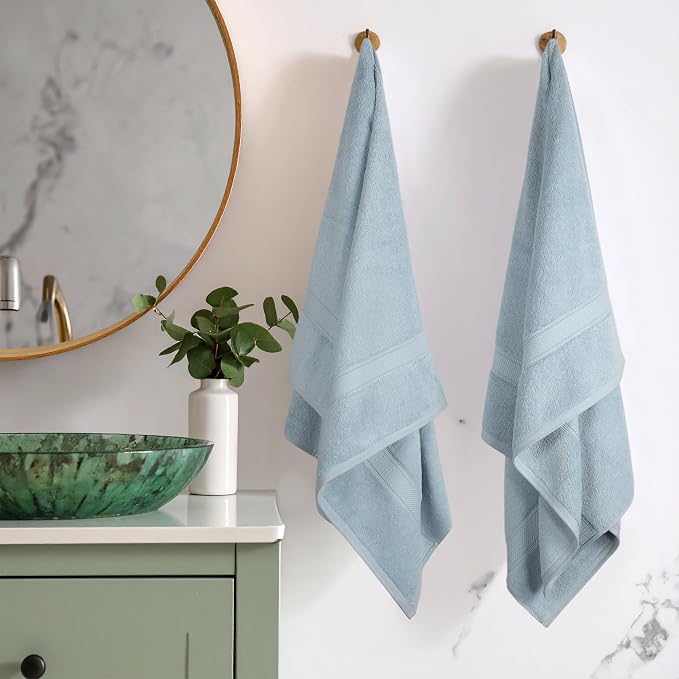 SUPERIOR Egyptian Cotton Pile Bath Towel Set of 2, Ultra Soft Luxury Towels - Image 2