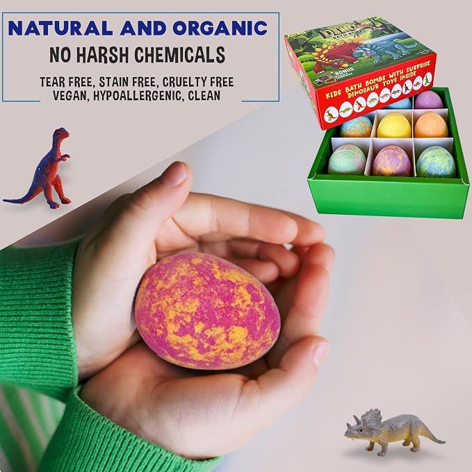 Bath Bombs for Kids with Surprise Toys Inside Plus Dinosaur Puzzle - Image 9