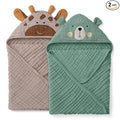 Blissful Diary Muslin Baby Hooded Towel 2 Pack, Soft & Absorbent Bath Towel by ForEveryBabysBetterLife