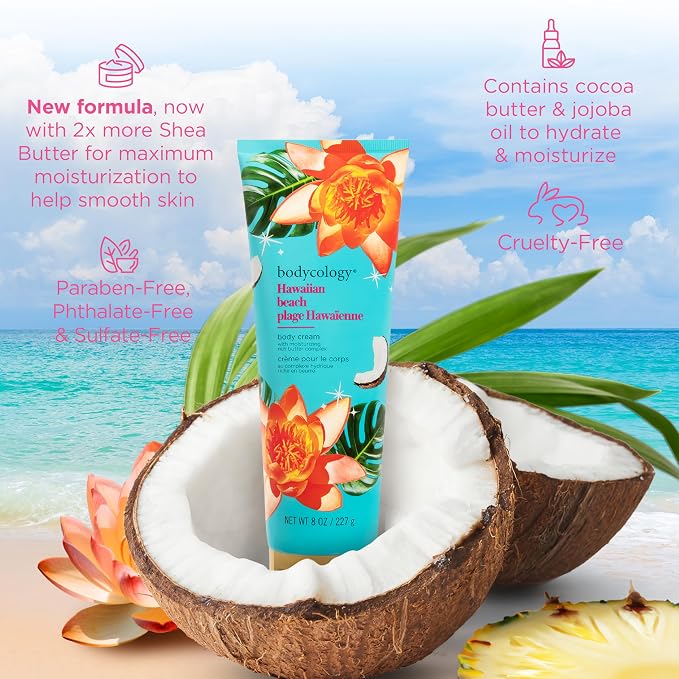 Bodycology Shea Butter Body Cream, Hawaiian Beach, 8 oz - Image 5