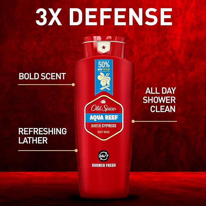 Old Spice Refreshing Body Wash for Men, 3X Defense, 24/7 Shower Fresh - Image 2
