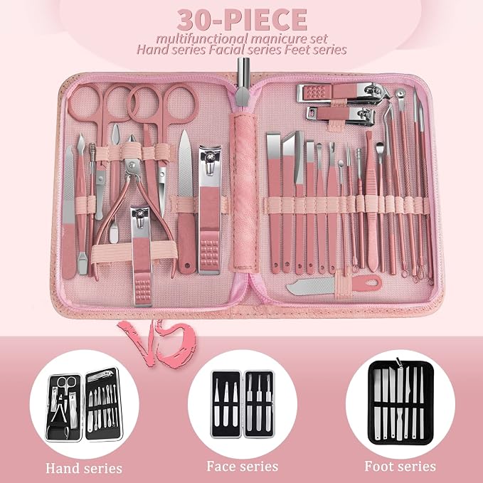 Women Manicure kit Professional sat Nail Set kit Pedicure Kit 30 in 1 Nail - Image 2