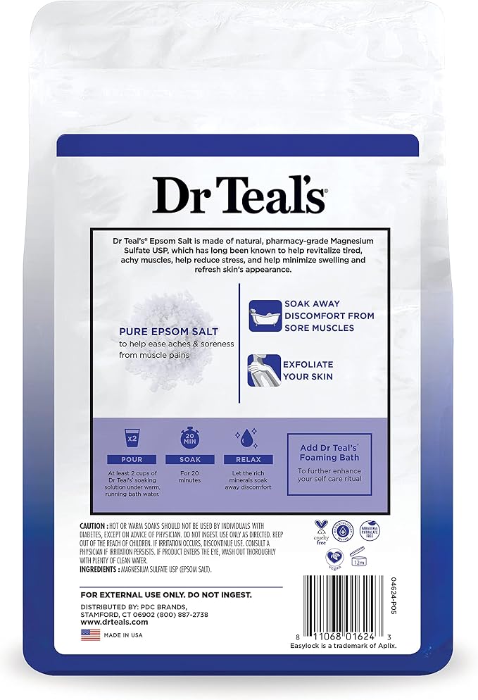 Dr Teal's Pure Epsom Salt Soak, Fragrance Free, 4 lbs - Image 12