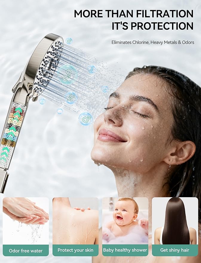 Magichome Shower Head with Handheld, High Pressure 10-Spd Detachable Chrome - Image 3
