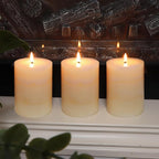 3x4 Inches Jasmine Scented Pillar Candles Ivory White Hand-Poured Candle Long - Image 6